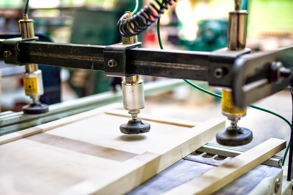 solid wood cabinet door being assembled