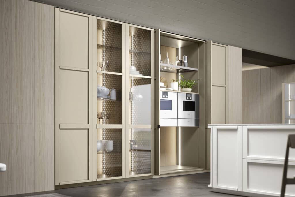 An example of our tall cabinets and glass cabinets